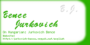bence jurkovich business card
